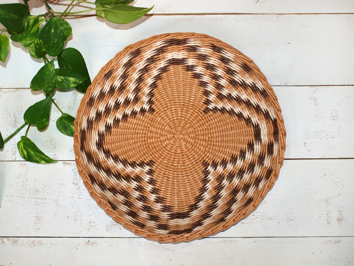 Set of 3 wall woven plates African inspired Boho decorative Etsy