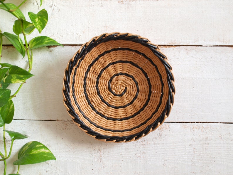 Set of 7 wall wicker plates african inspired Woven wall Etsy