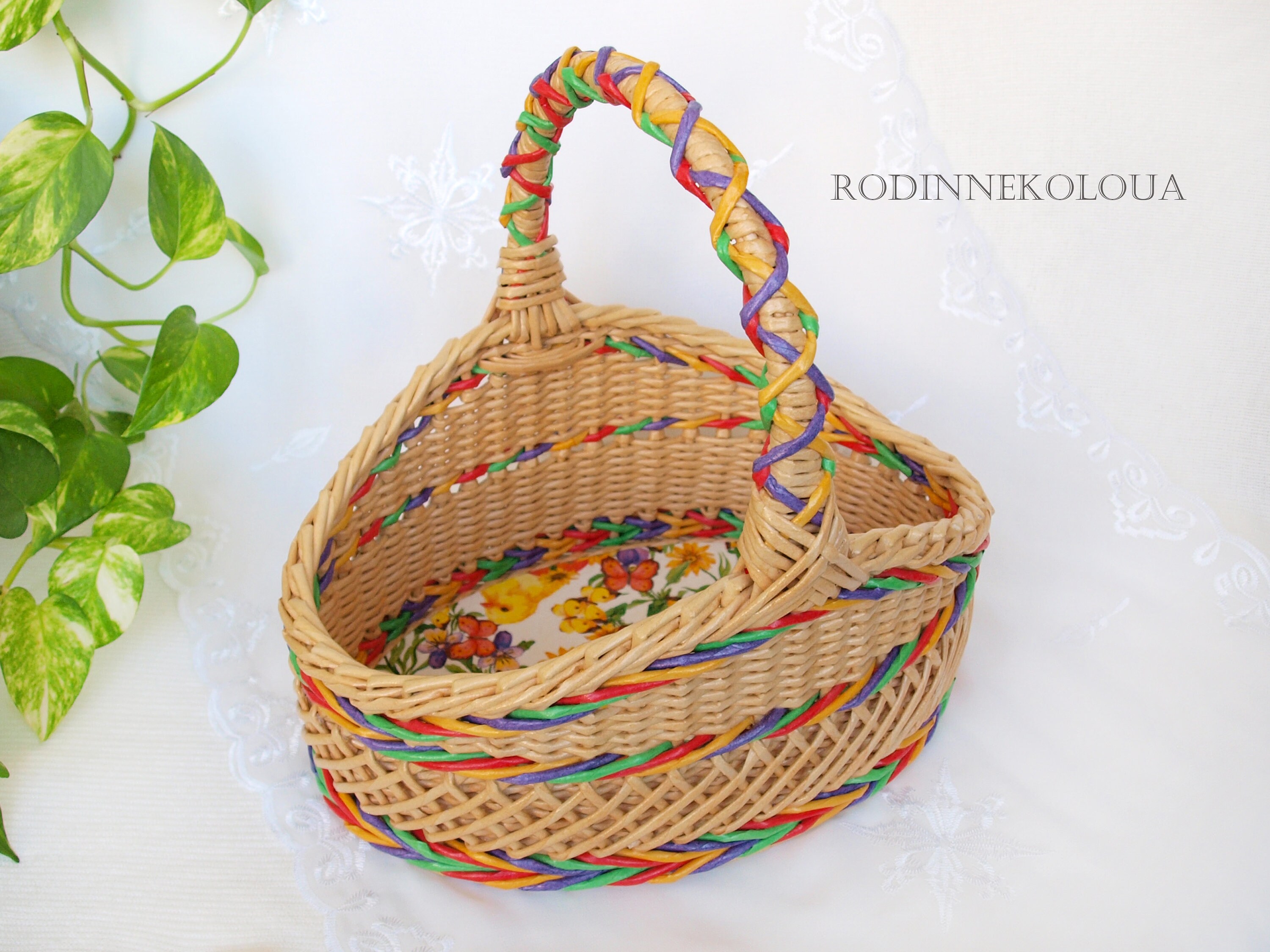 Easter basket Wicker basket Easter gift basket Boy Easter Etsy