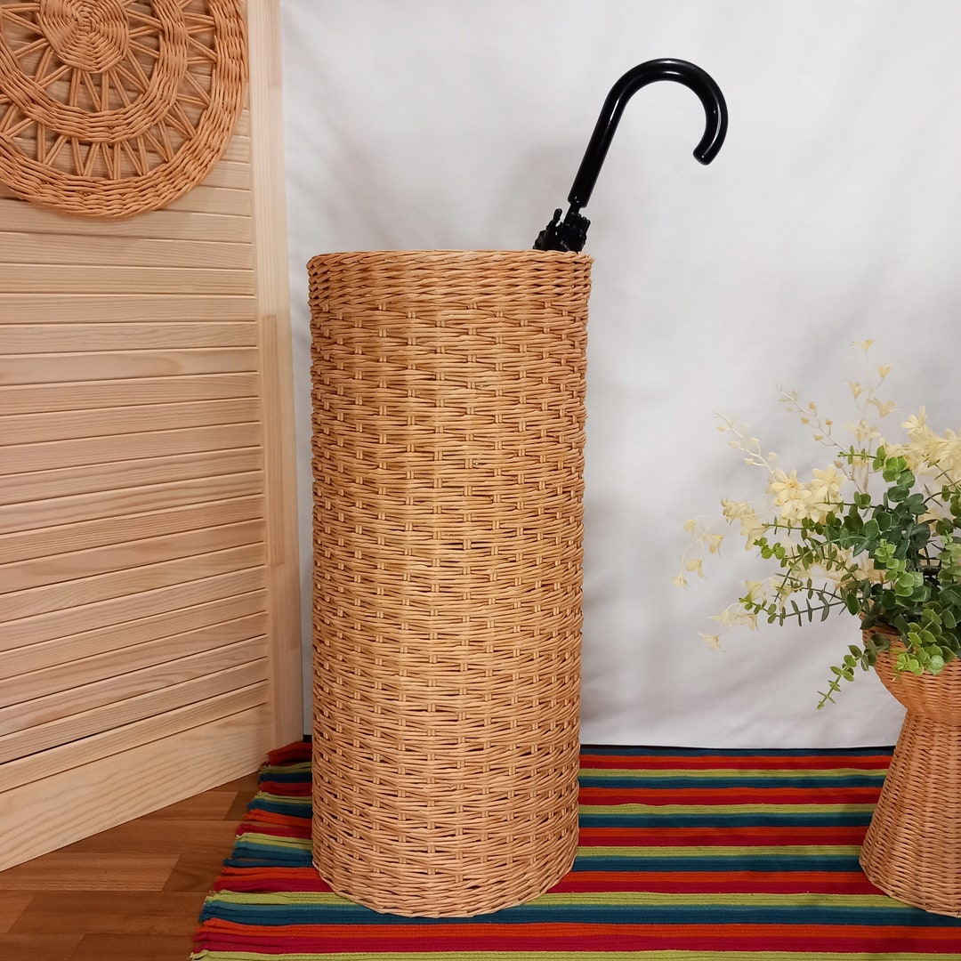 Wicker Umbrella Stand, Umbrella Holder, Tall Basket for Entryway. Etsy