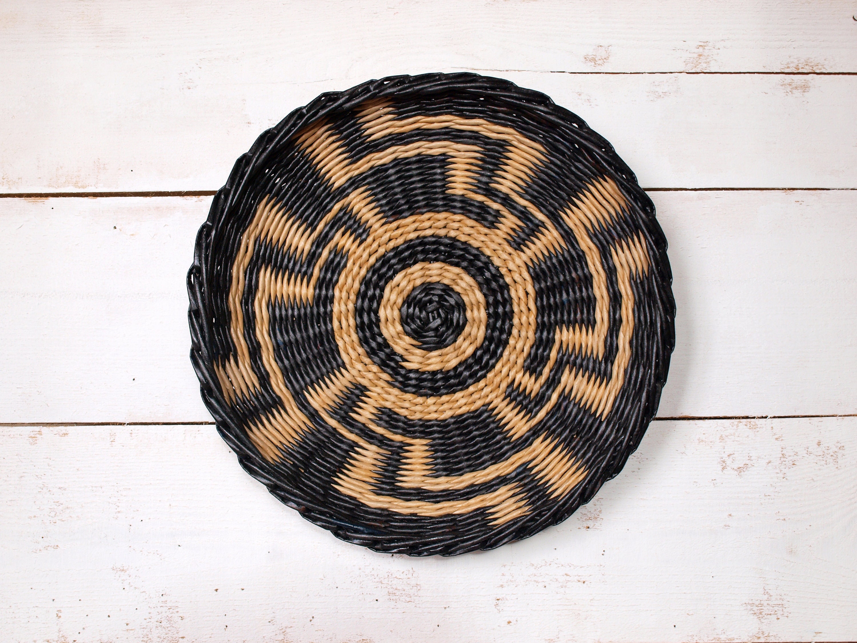 Set of 7 wall wicker plates african inspired Woven wall Etsy
