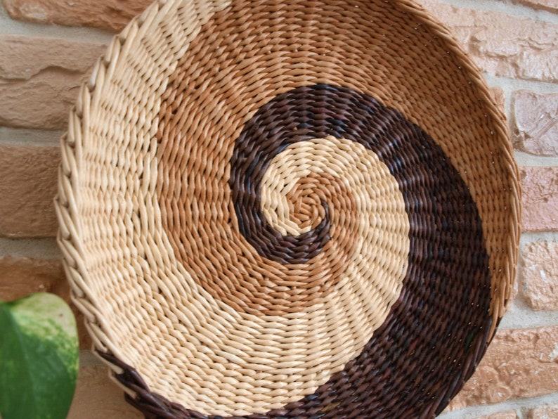 Wall basket African inspired wall woven plate Boho decor Wall Etsy