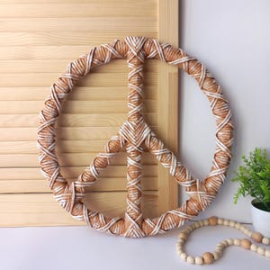 Peace sign wicker wreath for wall decor