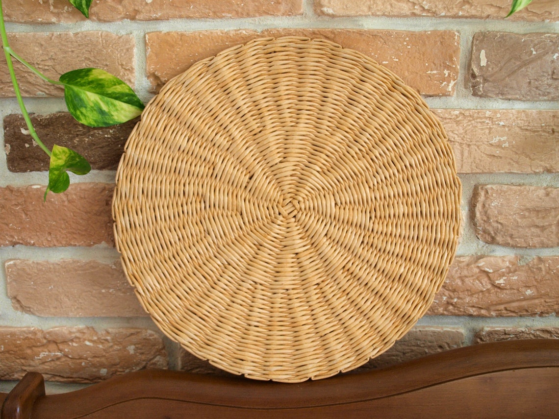 Placemat Round Wicker Coasters Trivet Cottage style Farmhouse Etsy