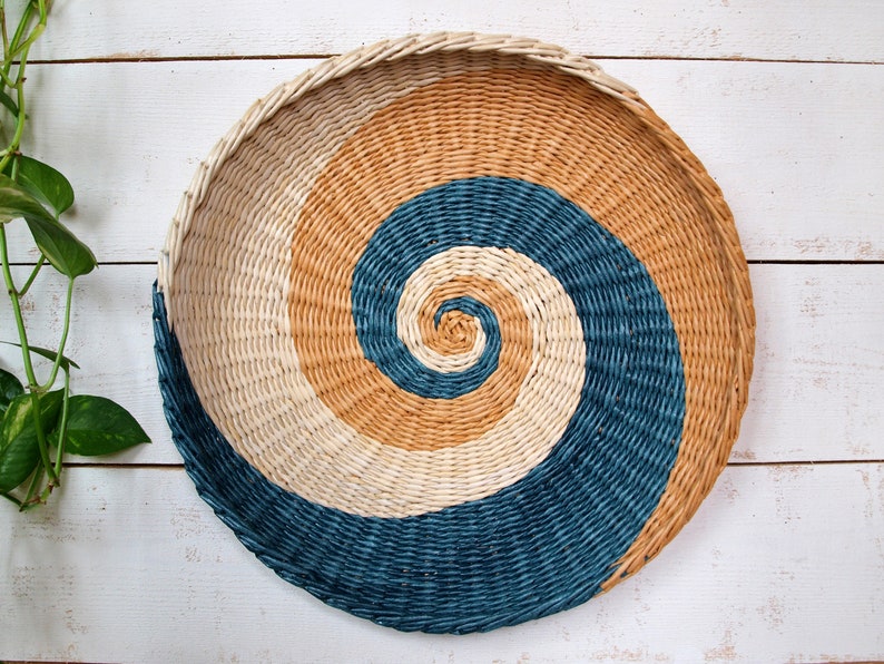 18 Large Wall Plate Basket Hanging Wicker African Inspired Decor Art Boho Home Housewarming Gift