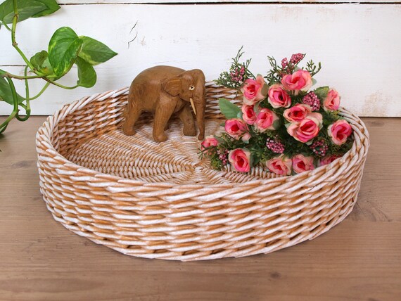 Beige And White Storage Ottoman Tray Round Coffee Table - White Wicker Coffee Table Tray Beige And White Storage Ottoman Tray Round Coffee Table - White Wicker Coffee Table Tray