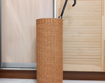 Wicker Umbrella Stand Holder – Tall Basket for Entryway Storage