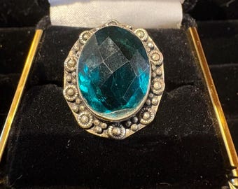 Apatite silver ring size 6.5
