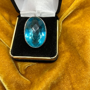 Blue topaz sterling silver ring size 7