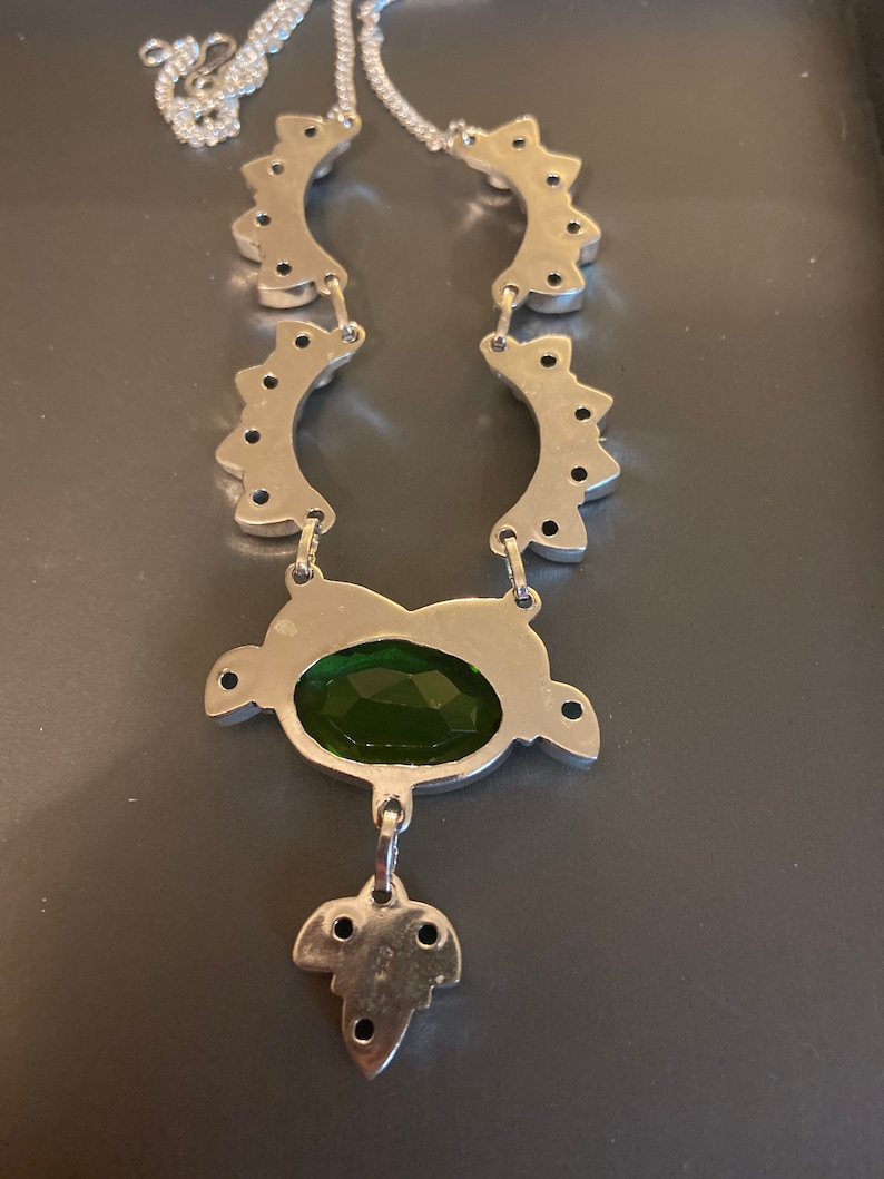 Peridot and zircon sterling silver necklace 20\u201d