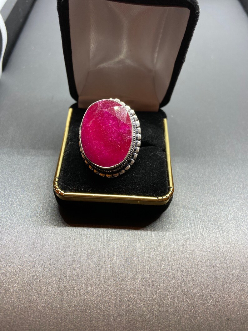 Ruby sterling silver ring size 8.5