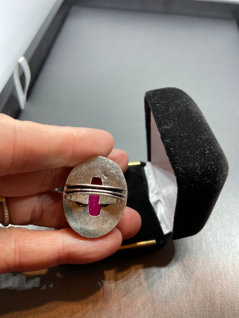 Ruby sterling silver ring size 8.5