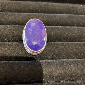 Genuine earth mined blue sapphire ring size 8