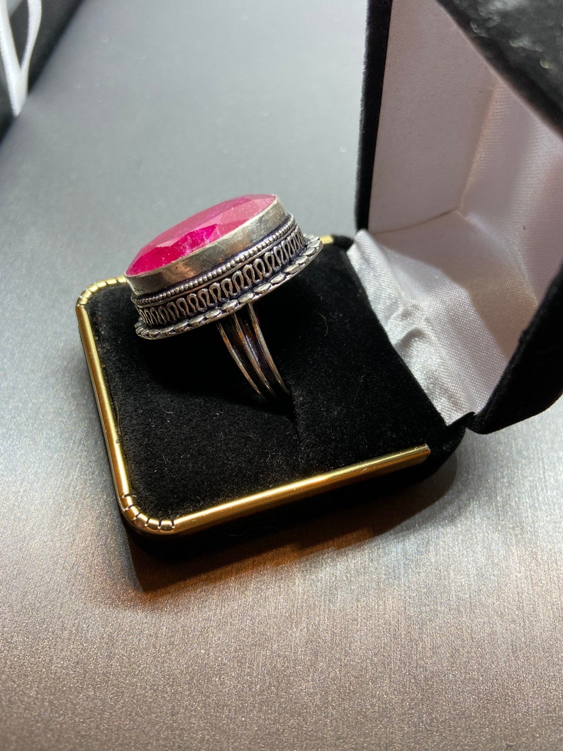 Ruby sterling silver ring size 8.5