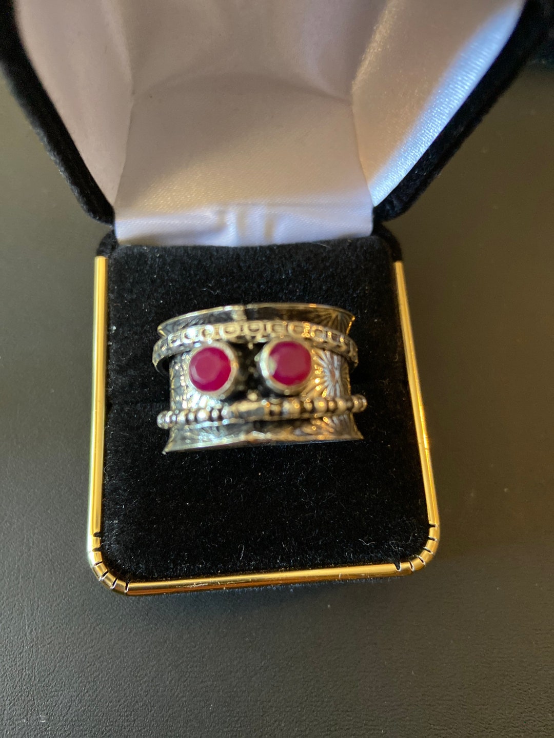 Rubymotion Spinner Rings Ruby Sterling Silver Spinner Ring Size 9.5 - Etsy