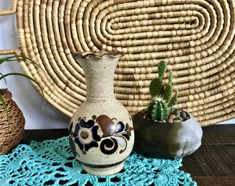 Items Similar To Tonala Pottery Vase Mexican Folk Art Hand