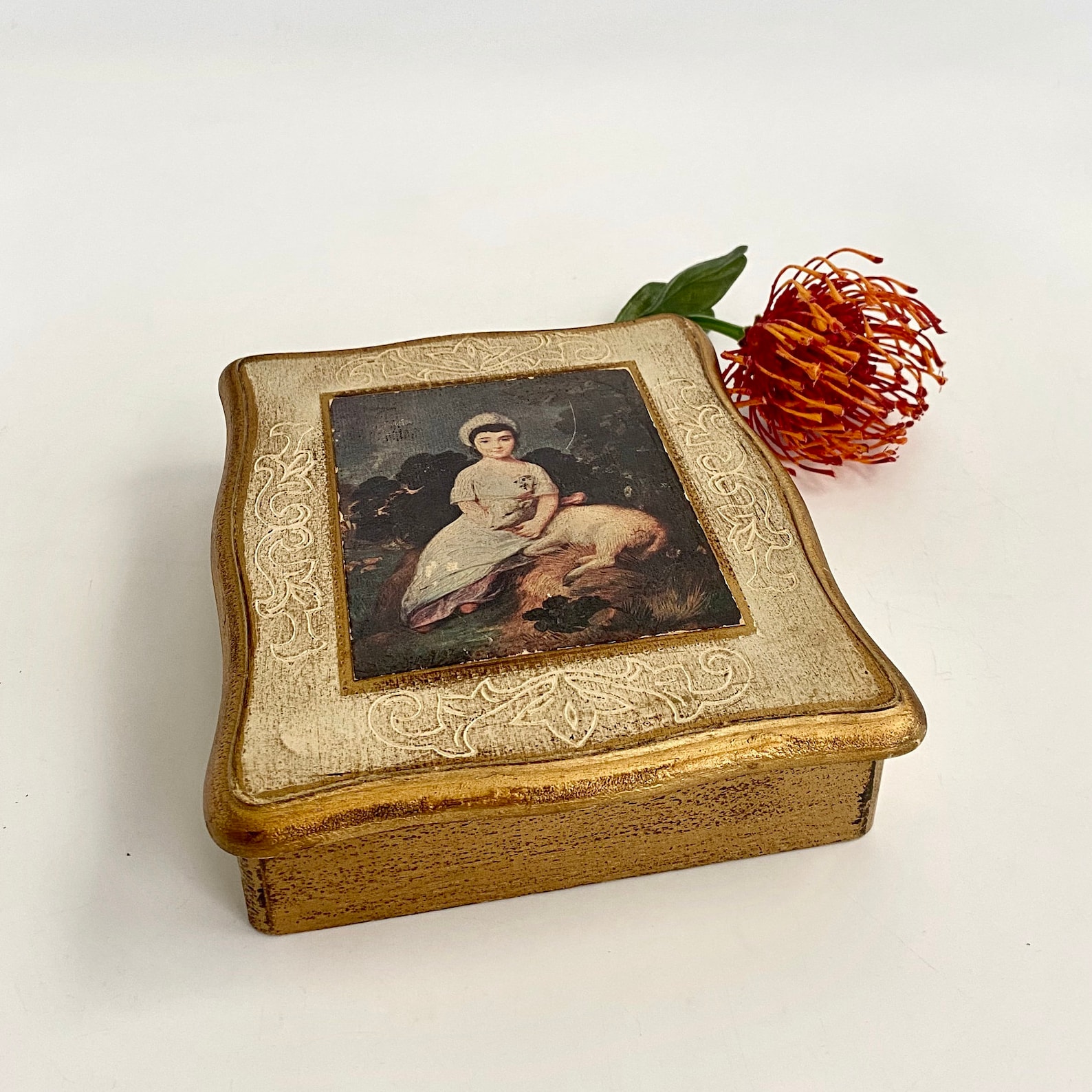 Vintage Wood Mele Jewelry Box Masterwork Series Miss Franks Etsy