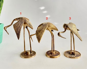 One Vintage Mid Century Brass Crane, Boho Decor