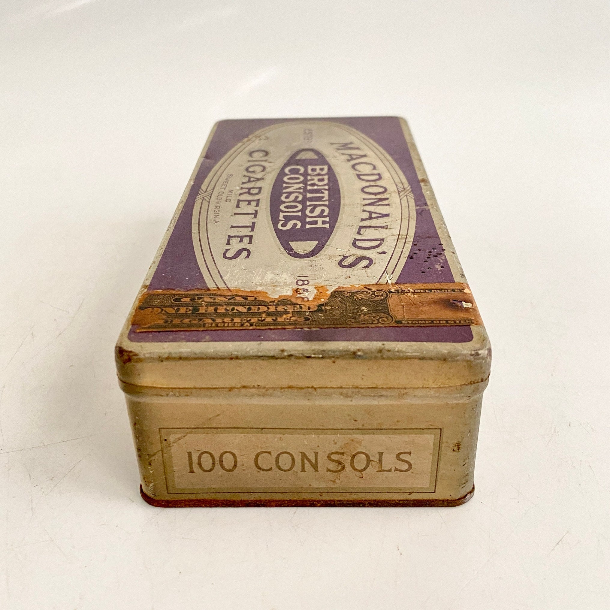 british consols cigarette tin Vintage Macdonald's British Consols Cigarettes Tin, Tobacciana