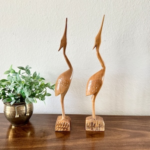 Vintage Mid Century Modern Carved Wood Bird
