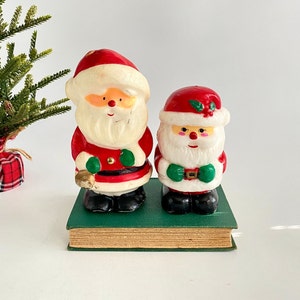 Vintage Pair of Santa Claus Candles, 1970s Holiday Decor