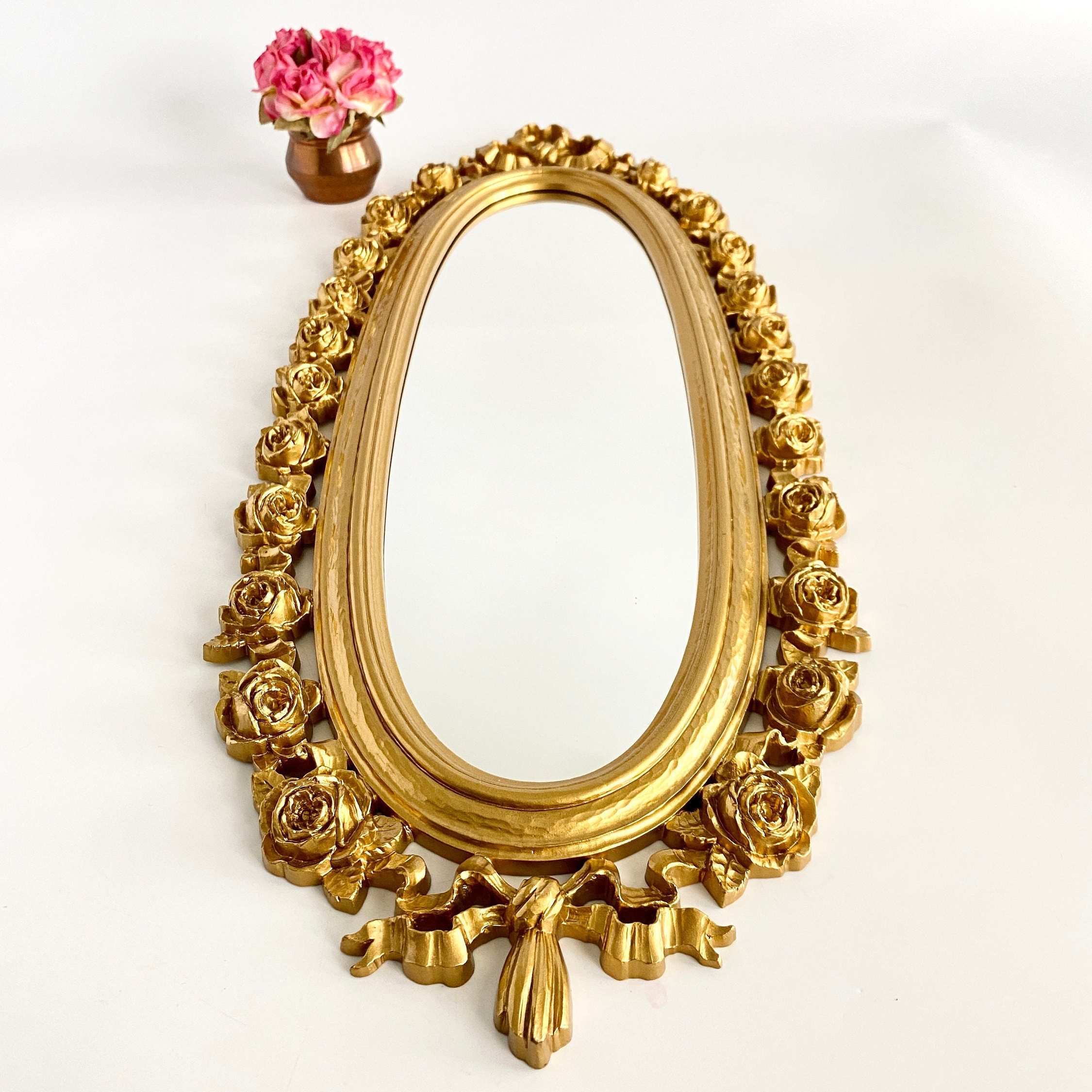 Gold Plastic Oval Mirror Makeover  Confessions of a Serial Do-it