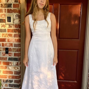Sleeveless Wedding Dress with Empire Waistline & Short Train