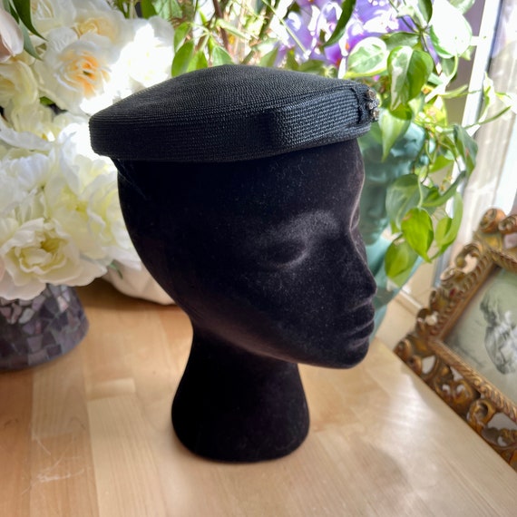 Sharon Originals Black Straw Plate Hat - image 8