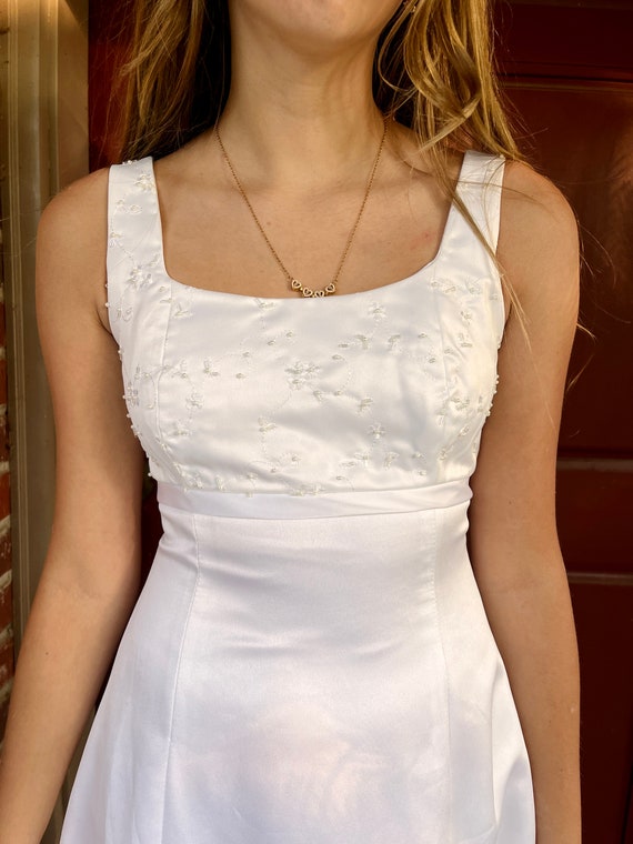 Empire Sleeveless Bridesmaid Gown with Bowknot Silver main image 1