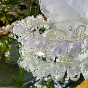 Fairy Flower Crown With Layered Short Veil