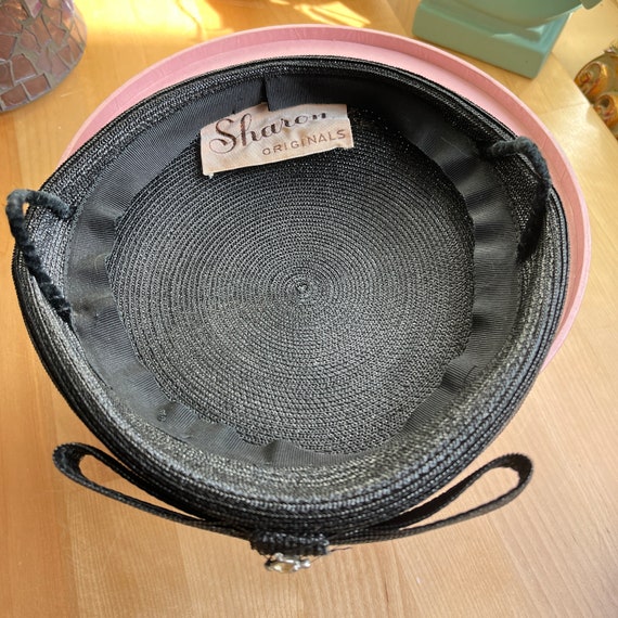 Sharon Originals Black Straw Plate Hat - image 6