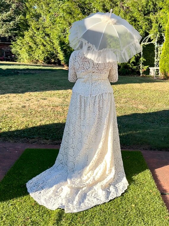 Alfred Angelo Ivory Long Sleeved 90's All Lace Wedding Dress