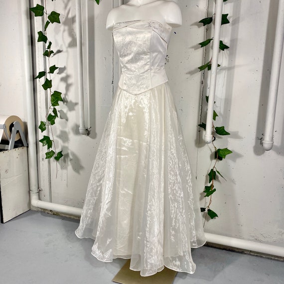 Strapless Short Organza Wedding Dress - image 5