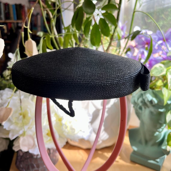 Sharon Originals Black Straw Plate Hat - image 5