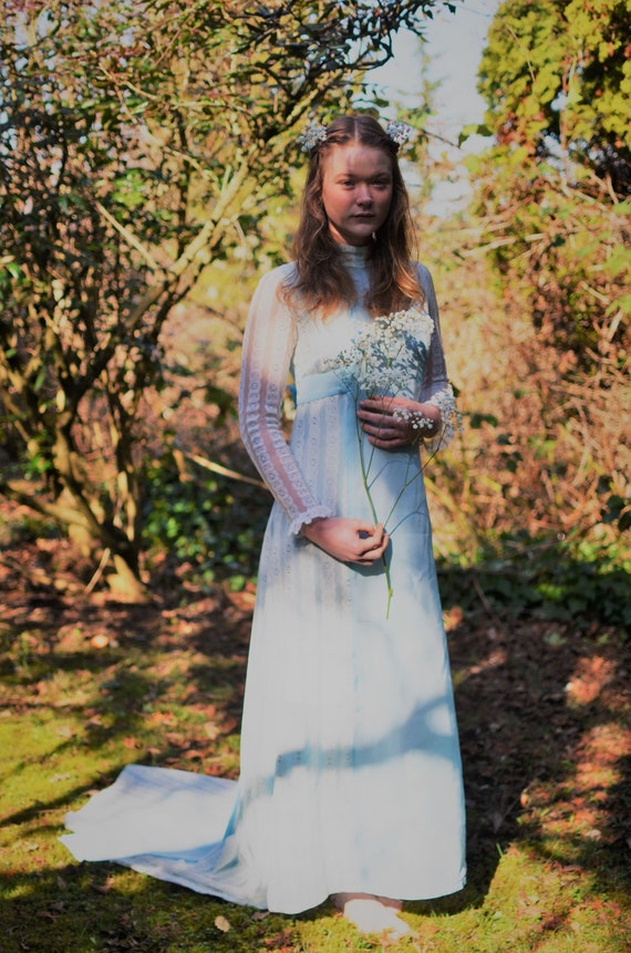 vintage blue wedding dress