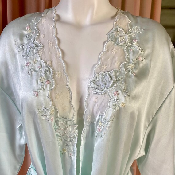 Light Turquoise Vintage Nightgown & Night Robe - image 5