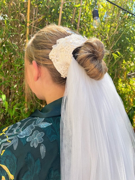 Cathedral Veil With Floral Headpiece an Appliques