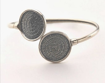 Phaistos Disc Bracelet, Sterling Silver 925, Greek Ancient Jewelry