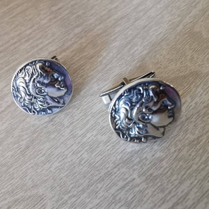 Cufflinks / Sterling silver 925 / Greek Ancient Jewelry / Greek History / Alexander the Great / Phaistos disc / Minoan jewellery