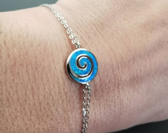 Sterling Silver Spiral Bracelet, Greek Ancient Jewelry