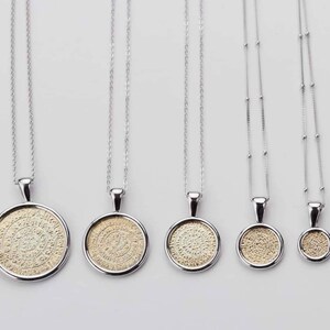 Ciondolo a disco di Festo in argento sterling 925 con catena / Gioielli minoici /Festo a due lati /Gioielli antichi greci