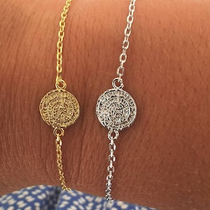 High quality Sterling silver 925 gold plated Phaistos disc bracelets/ Minoan Jewelry / Greek Ancient