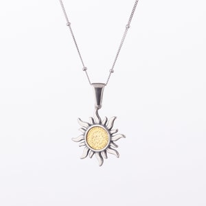 Sterling Silver 925 Vergina Sun / Opal Vergina Sun/Chain and Pendant/ Blue & White Opal/Hand Made Necklace/Unisex Necklace