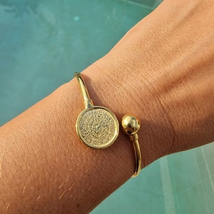 High quality Sterling silver gold plated Phaistos disc bracelet / Greek Ancient Jewelry/ Silver925/ Minoan Jewelry/ Coin Bracel