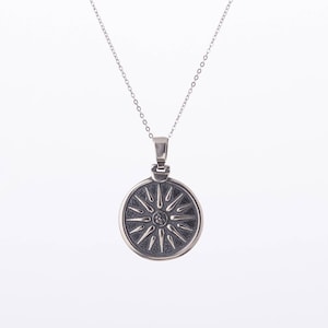 Silver925/ 3 Sizes Hi Quality Macedonian Vergina Sun Two Sided Coin/Double Face/Hand Made/Unisex/Pendant & Chain