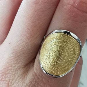 Phaistos disk ring /Coin Ring /Minoan Jewellery /Greek Ancient Jewellery /Hand Made/Unisex