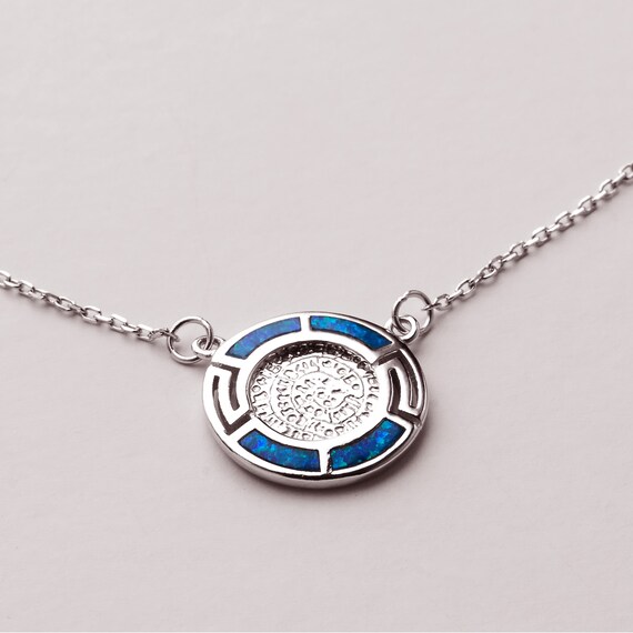 Collana Donna In Argento Sterling 925 Con Opale Blu - Gioiello Elegante, Idea Regalo