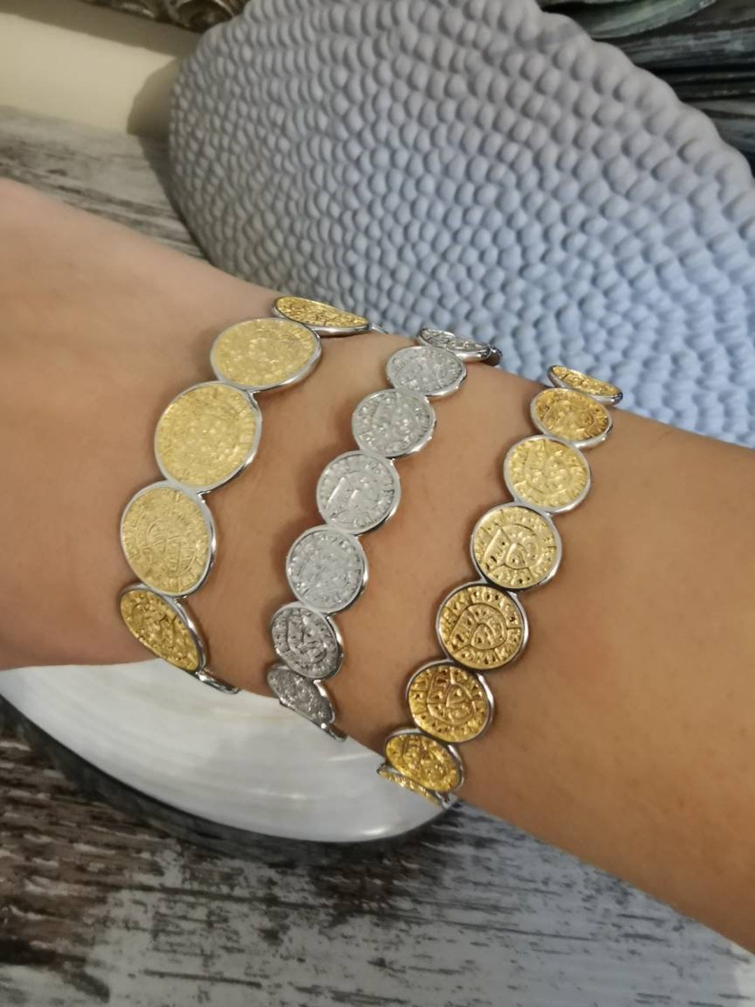 Bracelet Ancien En Argent 925 - Bijou Vintage, Origine France