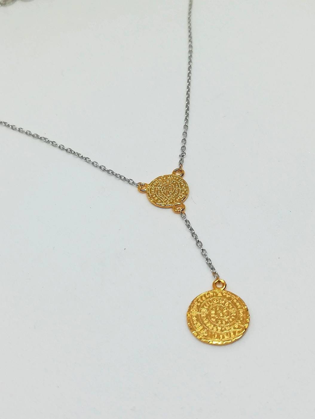 Phaistos Disc Necklace/sterling Silver 925/gold - Etsy