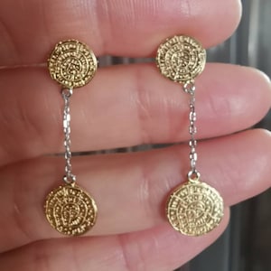 Phaistos disk Earrings/Ancient Greek Jewelry/Coin Earrings/Greek History/Minoan Jewellery /Gift Idea